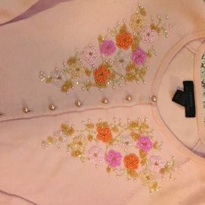 Express pink beaded cardigan